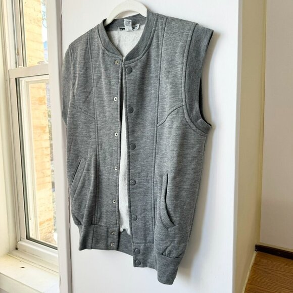 Vintage Gap Sport Sweatshirt Vest Jacket Snap in Grey - Picture 3 of 5